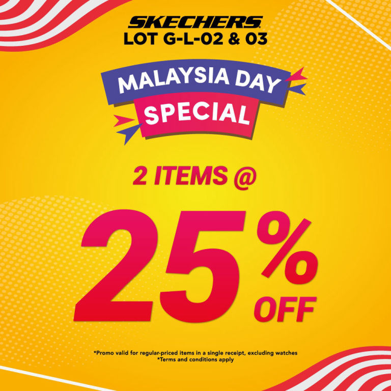 Malaysia Day special with 25 off! by Skechers Sunway BigBox Mall