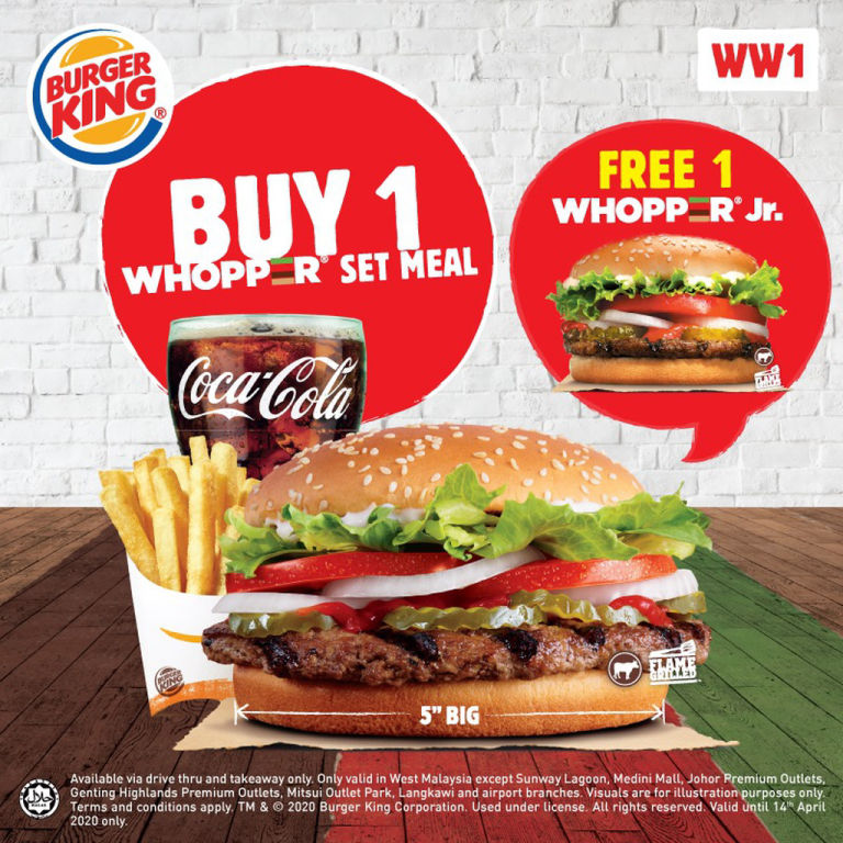 Burger King Buy 1 Free 1 by Burger King @ Sunway BigBox Mall