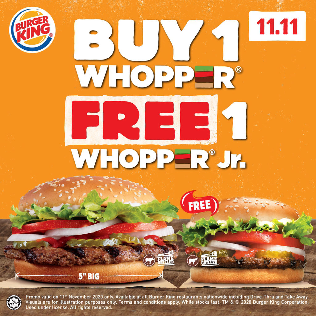 Burger King 1111 Buy 1 Free 1 Whopper By Burger King Sunway Bigbox Mall 